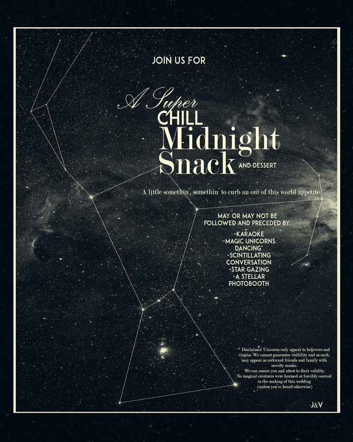 my diy constellation menu, evite and wine labels