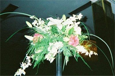White/Ivory Calla Lilies and......??? For center pieces...HELP!