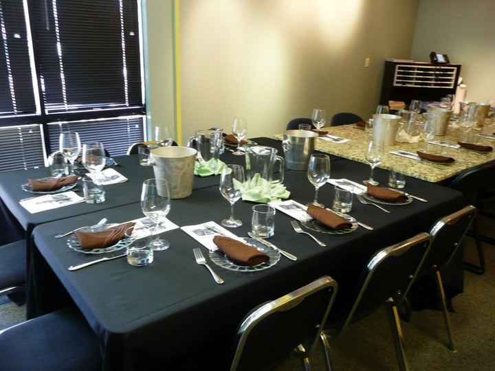 banquet table set up for wedding