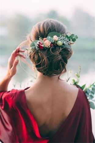 Potential hair up-do with flowers