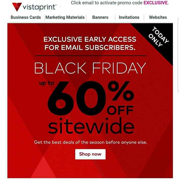 Vistaprint ONE day ONLY Pre-Black Friday
