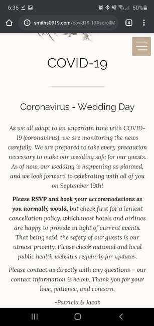 Covid details added to wedding invite 2
