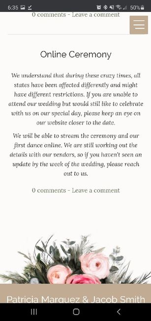 Covid details added to wedding invite 4