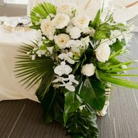 Bride & Groom Table floral cascade arrangement