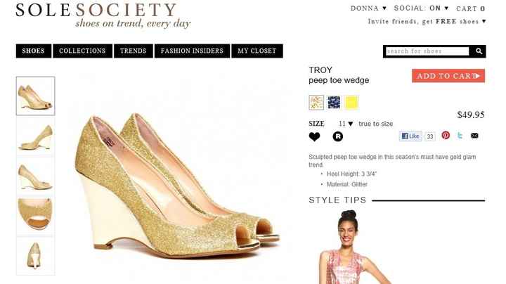 Cute gold metallic peep toe wedge if anyone is looking $35 PIC