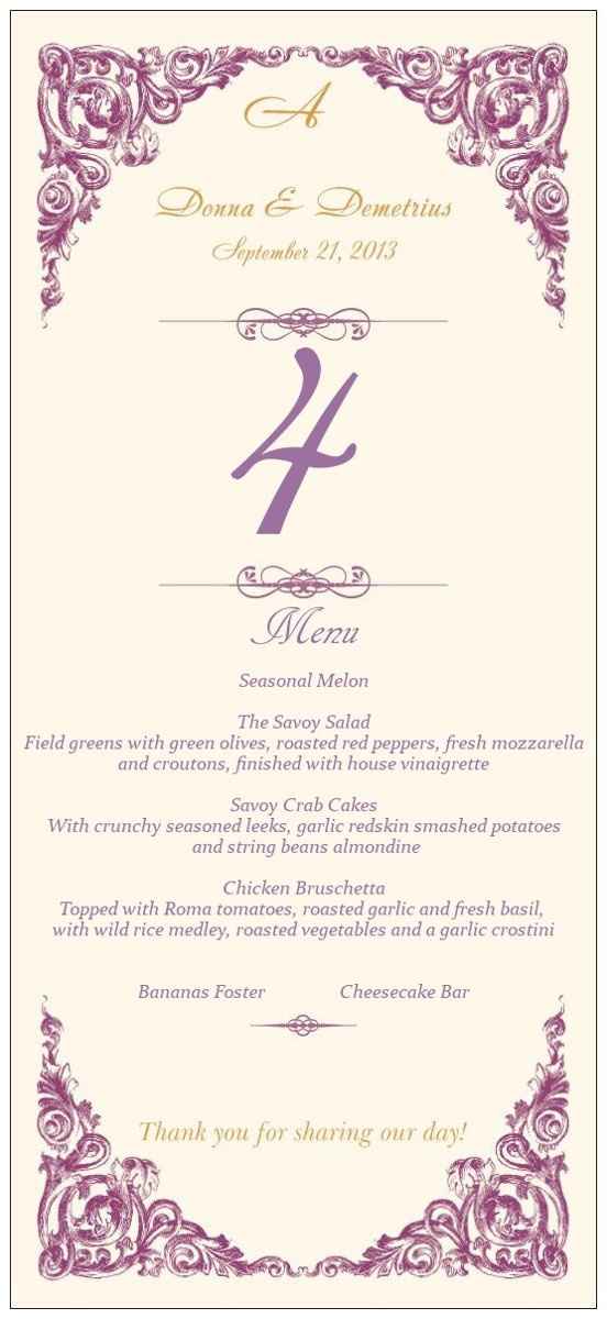 Table number doubled as menu?