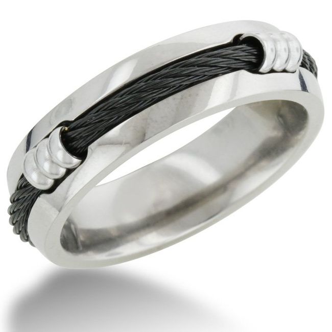 Men's Titanium band with carbon fiber rope $15. PIC