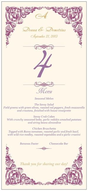 Table number doubled as menu?