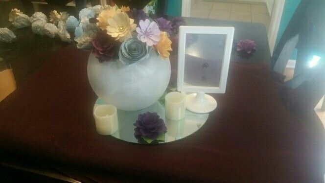 Center piece feedback! Paper flowers, just finished putting them together
