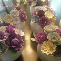 Center piece feedback! Paper flowers, just finished putting them together