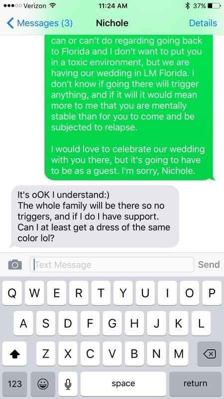 Old friend requesting to be a bridesmaid