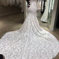 Here's mine!! fit and flare, sweetheart neckline with embroidered 3D french embroidered floral lace 