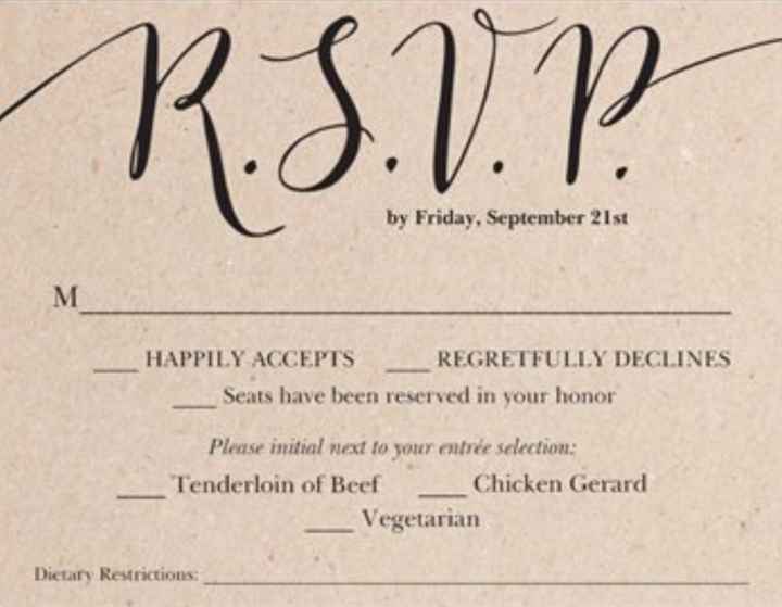 rsvp Card Wording - seats in your honor - 2