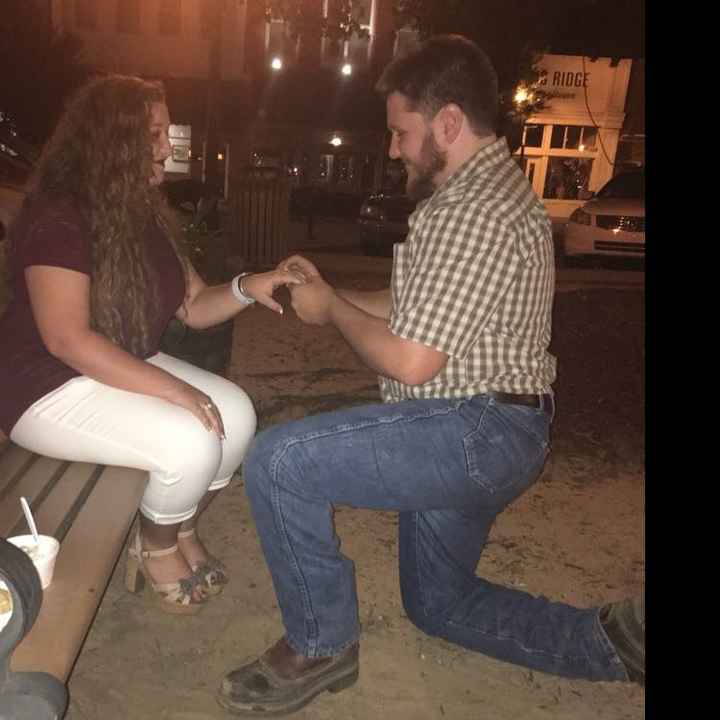 Post a photo of your fiance proposing!