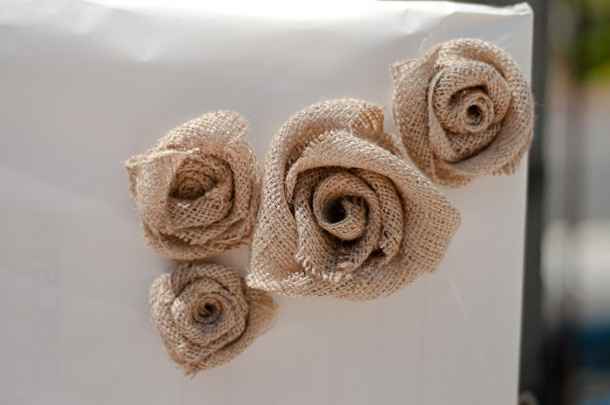 Burlap and Fabric flowers