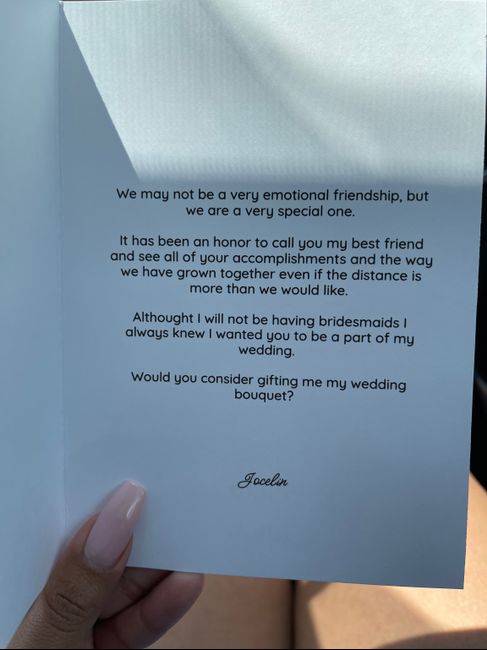 Friend roles in wedding 1