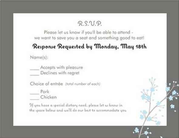 RSVP card wording