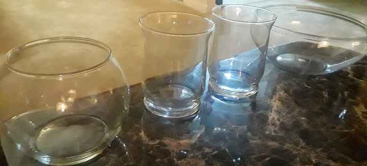 Started with 4 vases from Dollar Tree...