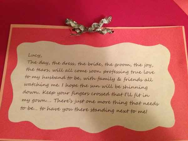 Cards for bridesmaids/DIY pics included