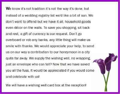 Wedding Wishing well poem