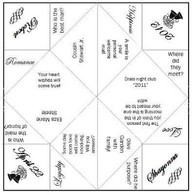 DIY Cootie Catcher Wedding Favors