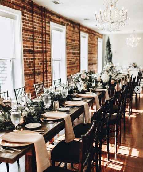 Long tables in a different room at our venue - these tables are only $35 each to rent