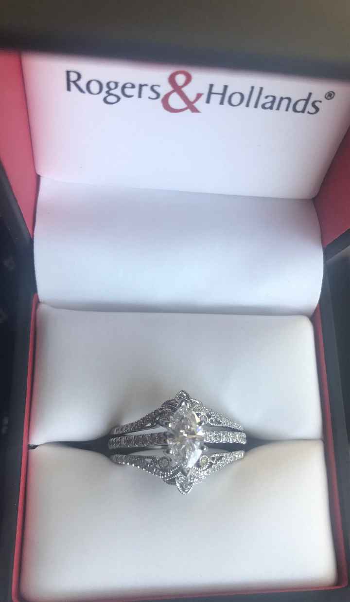 Blingy double wedding band to enhance small diamond - 2