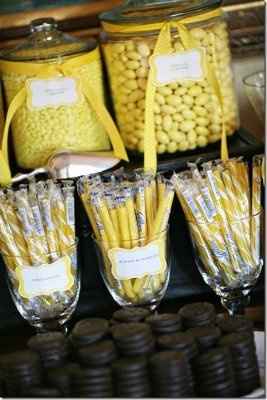Thinking about doing a Small candy bar (buffet) our colors are yellow and grey..