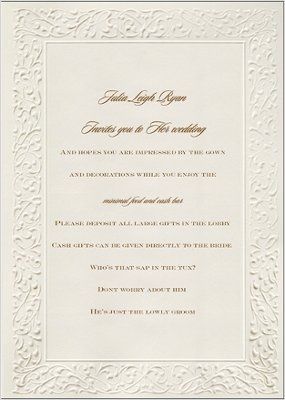 Sample wedding invitation. Comments please