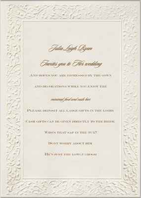 Sample wedding invitation. Comments please