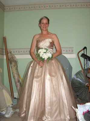 Yay for friends who can sew and hold a camera!  It really looks like a dress! Woo Hoo! (pics)
