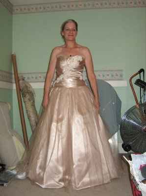 Yay for friends who can sew and hold a camera!  It really looks like a dress! Woo Hoo! (pics)