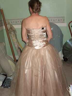 Yay for friends who can sew and hold a camera!  It really looks like a dress! Woo Hoo! (pics)