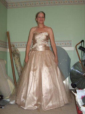 Yay for friends who can sew and hold a camera!  It really looks like a dress! Woo Hoo! (pics)