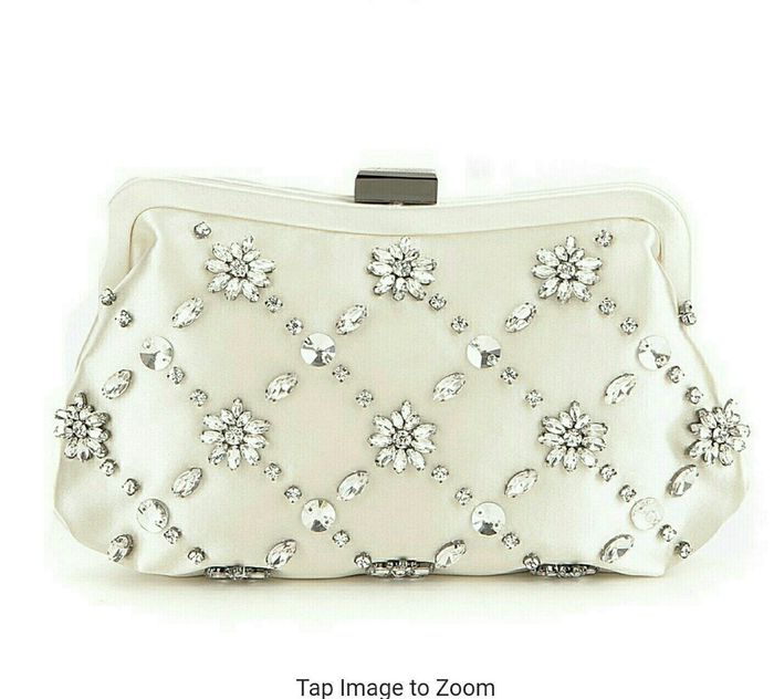 Ivory evening bags with gold hardware