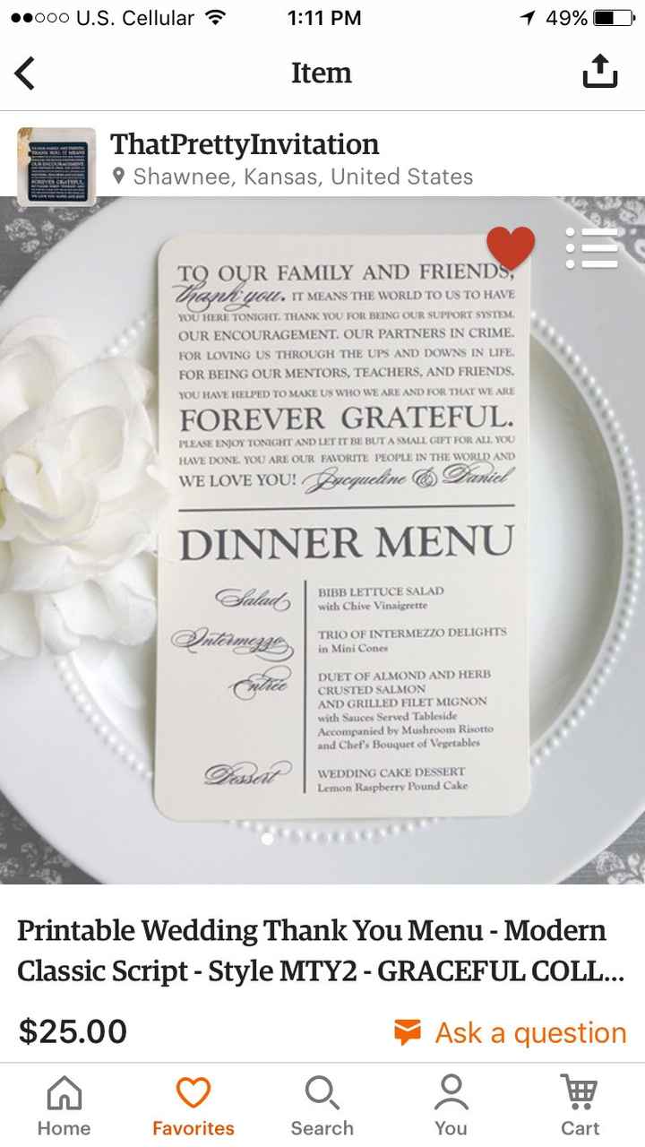 Thank you Menu and Programs