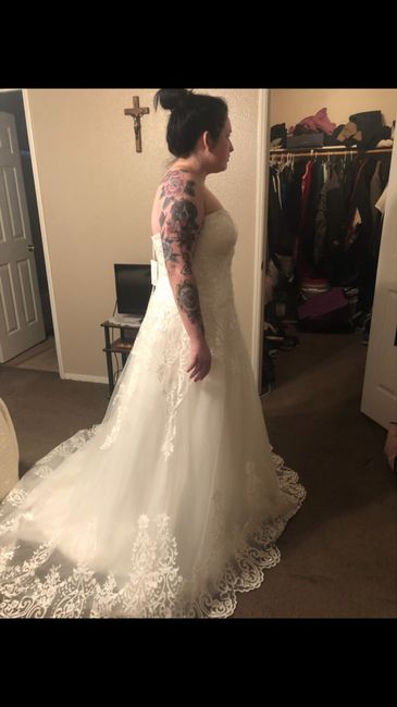 Help! In between wedding dress sizes, do i size up or down? 2