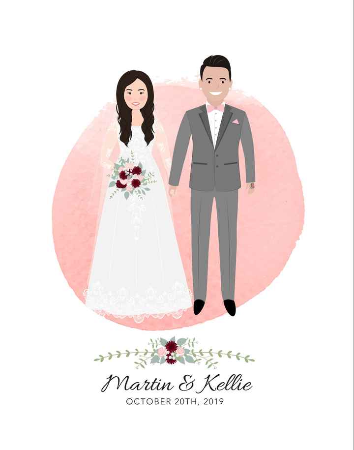 custom portait from an etsy artist for our welcome sign-printed it on a big foam board through vista