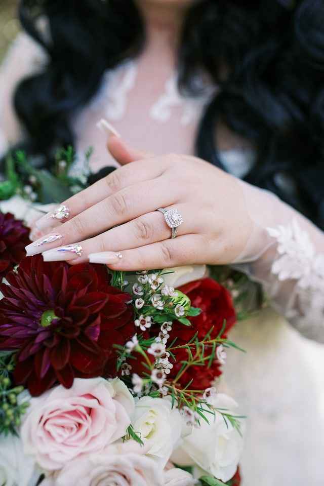 close up ring and flowers