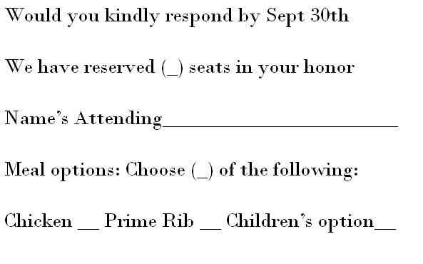 Opinion: How does this RSVP look?