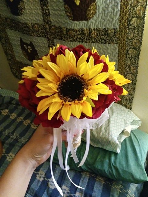 Unity candle holder, Servers and my bouquet - 4