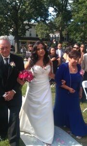 who walked/will walk you down the aisle?