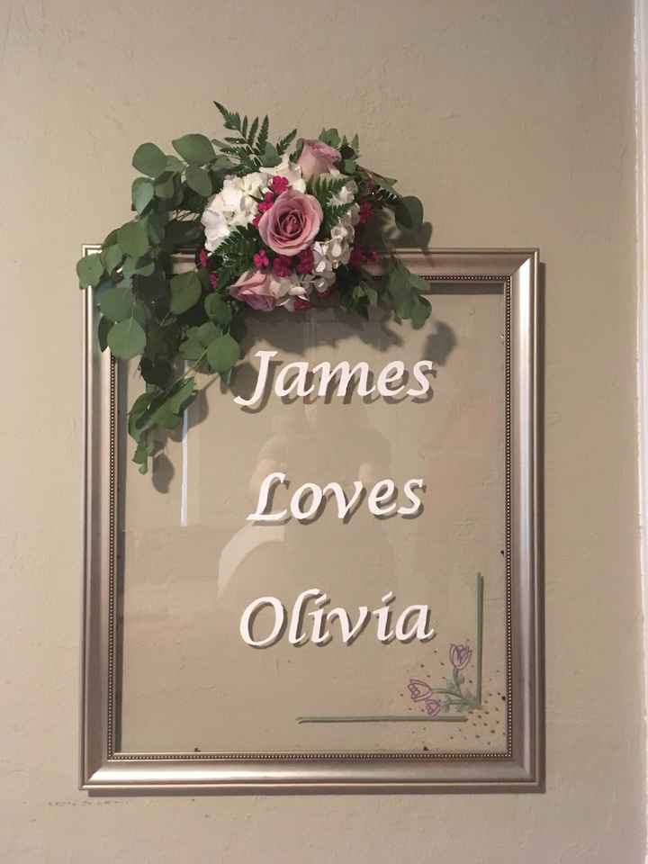 Centerpiece and wedding sign trial run - what do you think?