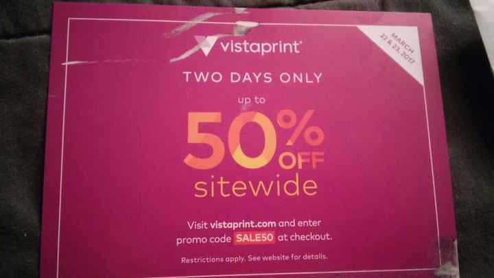 50% off SALE Vistaprint