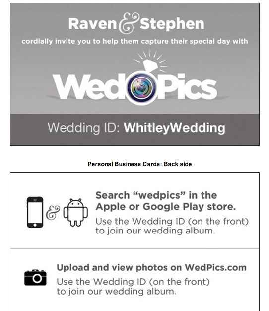 Free business cards...what wedding related info would you use them for?