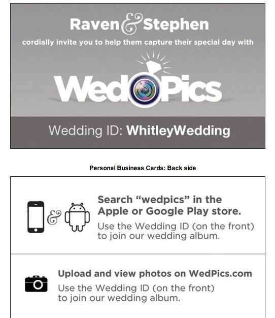Free business cards...what wedding related info would you use them for?