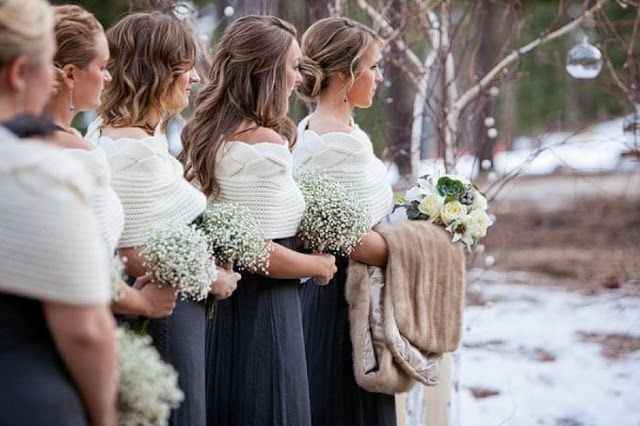 Winter Wedding bridesmaid coverups