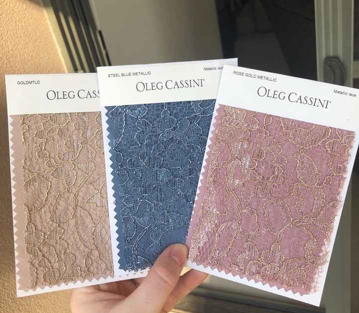 Metallic swatches in natural light