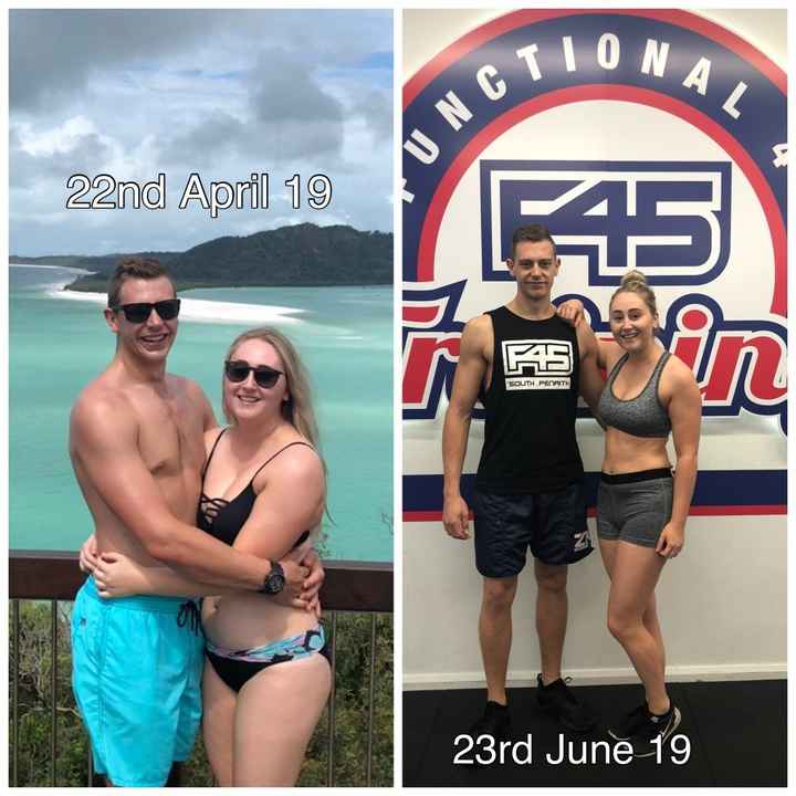 Before & after- photo on left was 5 days before I started the challenge