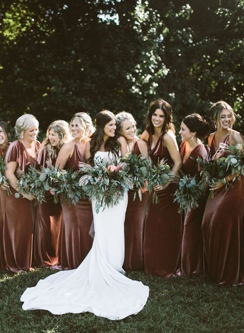 velvet bridesmaids dresses